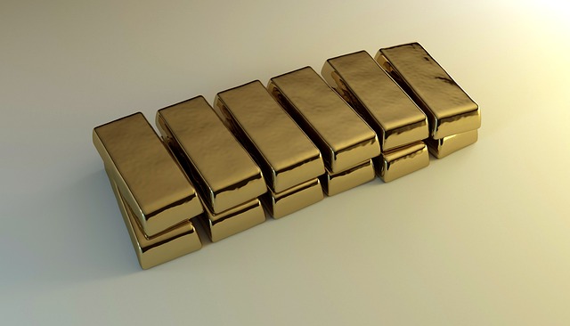 gold bar, gold coin