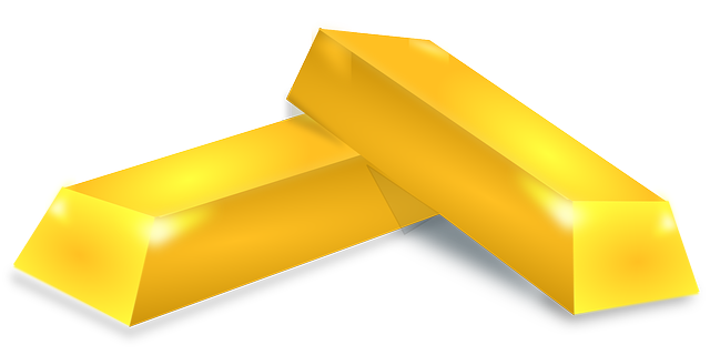 gold bar, gold coin