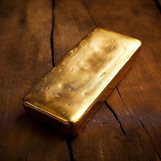 gold bar, gold coin